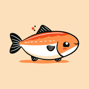 recommend clip art: Cute kawaii fish. Vector illustration in cartoon style.
