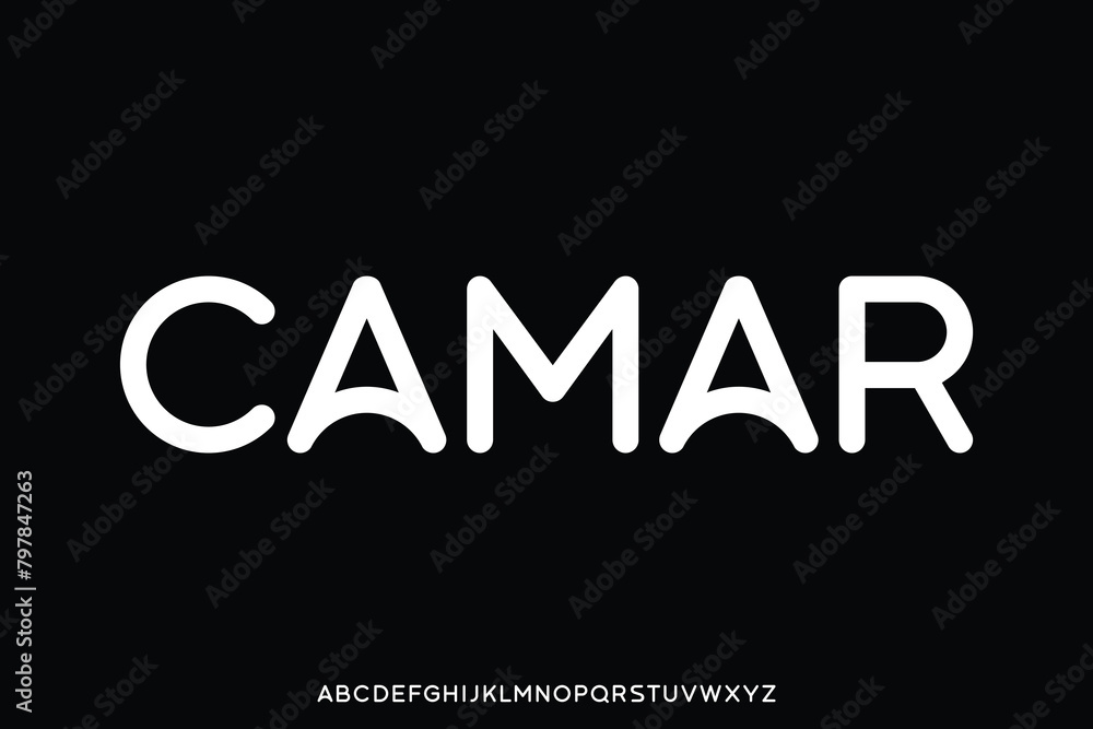 Poster creative rounded sans serif display font vector. decorative modern typeface.