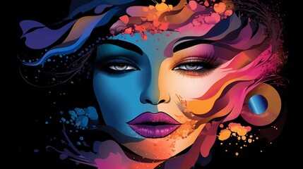 Elegant vector design featuring various makeup palettes with shimmering eyeshadows and vibrant blush colors. - obrazy, fototapety, plakaty
