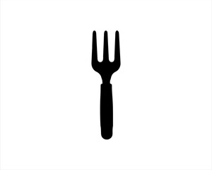Hand garden fork silhouette icon logo vector illustration isolated on white background
