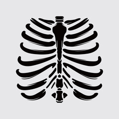 Skeleton rib thorax illustration vector wall art print, t shirt design, poster element, tattoo, sticker editable © Luqman