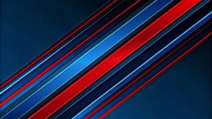 Minimalist background for an app with red and blue stripes, representing the fear of speed on race day.  - obrazy, fototapety, plakaty