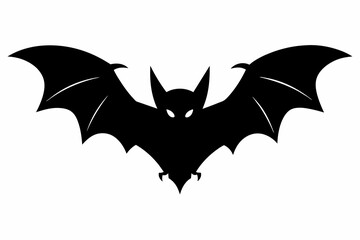 black bat silhouette vector illustration on white background