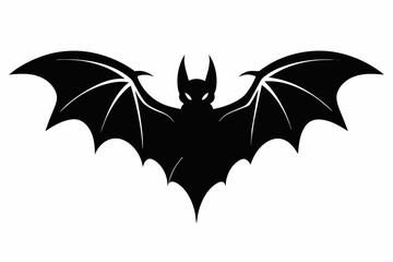 black bat silhouette vector illustration on white background