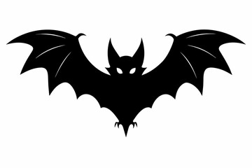black bat silhouette vector illustration on white background