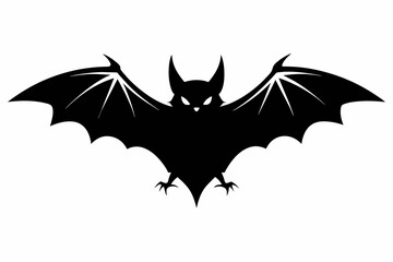 black bat silhouette vector illustration on white background