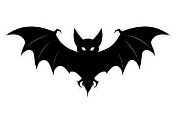 black bat silhouette vector illustration on white background