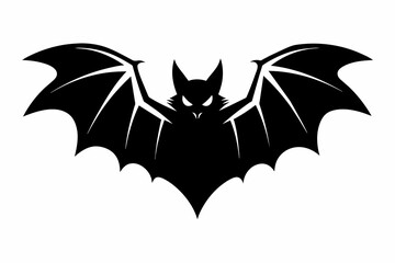 black bat silhouette vector illustration on white background
