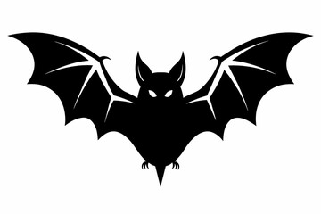 black bat silhouette vector illustration on white background