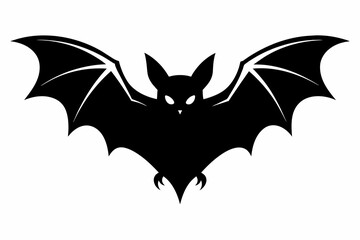 black bat silhouette vector illustration on white background