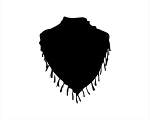 Arab middle eastern muslim head scarf silhouette icon logo vector illustration isolated on white background