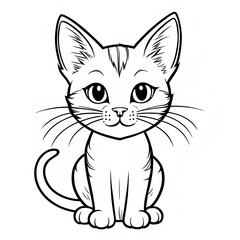 sketch drawing of cat, illustration of a cat, coloring book pages .
