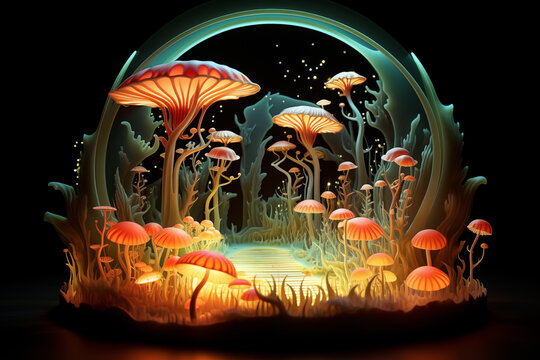 design of mushrooms fantasy creative  image