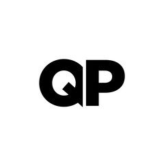 Letter Q and P, QP logo design template. Minimal monogram initial based logotype.