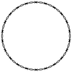 black barbed wire circle