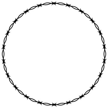black barbed wire circle