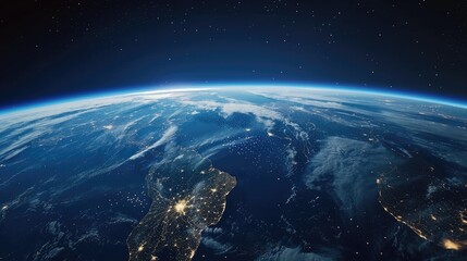 Obraz premium Viewing half of the Earth from space, ground level