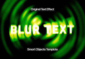 Green Motion Mist Text Effect Mockup - obrazy, fototapety, plakaty