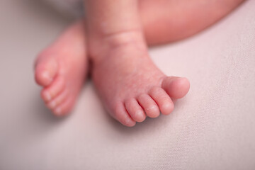 HUman Newborn baby feet foot with little toes baby photography singleton
