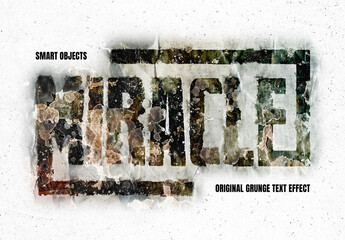 Grunge Wall Text Effect Mockup - obrazy, fototapety, plakaty