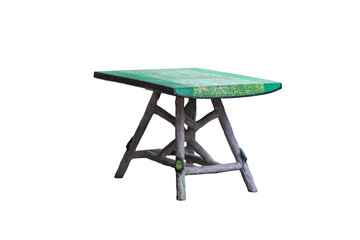 Concrete table made to resemble wood