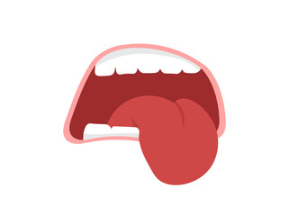 Fototapeta premium PNG, Smile with teeth, tongue sticking out, surprised. Funny cartoon mouths set with different expressions. Various open mouth options with lips, tongue and teeth. Cartoon vector illustration