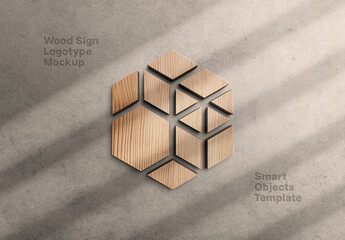 Wooden Logo Mockup With Generative AI - obrazy, fototapety, plakaty