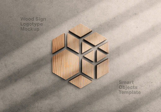 Wooden Logo Mockup With Generative AI