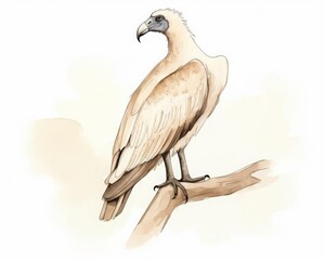Obraz premium sepia vulture perched
