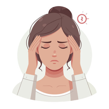 woman with headache, holding head clip art preview