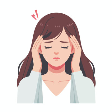 woman with headache, holding head clip art preview