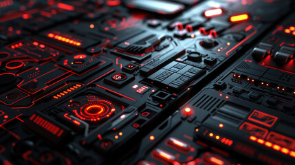 Obraz premium Close up digital futuristic interface background, circuit board background