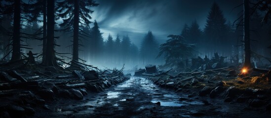 Enigmatic Forest Path at Twilight