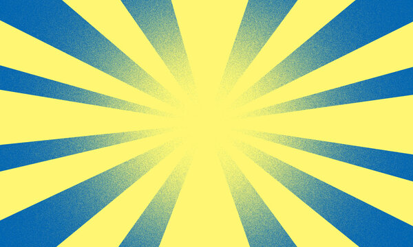 Blue and yellow speed lines for zooming in the object aspect ratio 5:3 vintage background