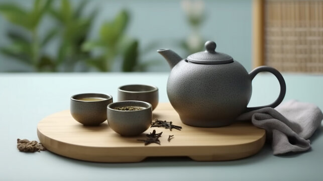 Tranquil Green Tea Ceremony in a Traditional Japanese Garden