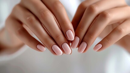 Beautiful women's nails with a beautiful manicure, selective focus, Generative AI,