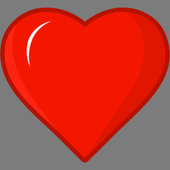Cartoon heart icon with colors