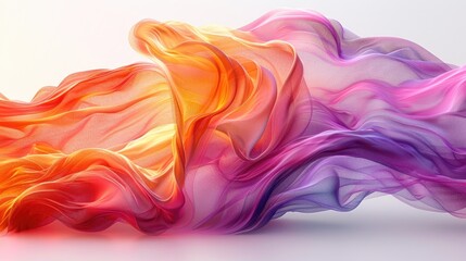 Obraz premium Red and orange smoke, waves like silk