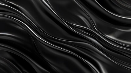Wavy Black Silk Texture Background : Suitable for Be Used as a Background in Any Project (Print or Graphic Design, Web Design, as Photo Overlays, and also As a Mask to Fill Any Shape or Text). - obrazy, fototapety, plakaty
