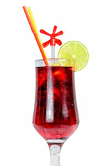Sangria Cocktail isolated in white background