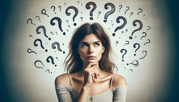 Point d'interrogation : Femme dans le tourbillon des pens&eacute;es