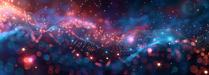 Obraz premium Digital background for tech, AI, data, audio, graphics