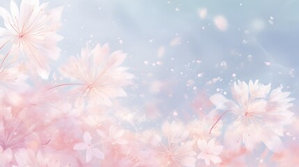 Breathtaking Snowflake Flower in Watercolor Panorama Evoking Tranquility and Wonder - obrazy, fototapety, plakaty