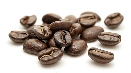 person >'s roasted coffee beans on a isolated background