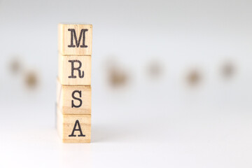 MRSA Methicillin-resistant Staphylococcus Aureus on white background