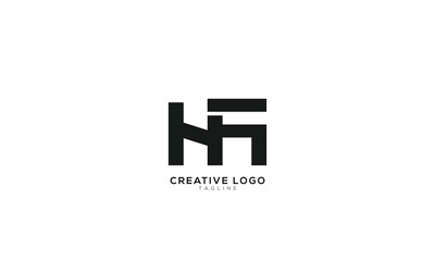 HF HA Abstract initial monogram letter alphabet logo design