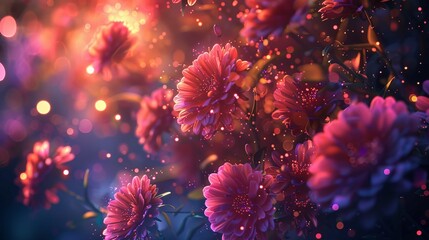 Bioluminescent Flowers glowing