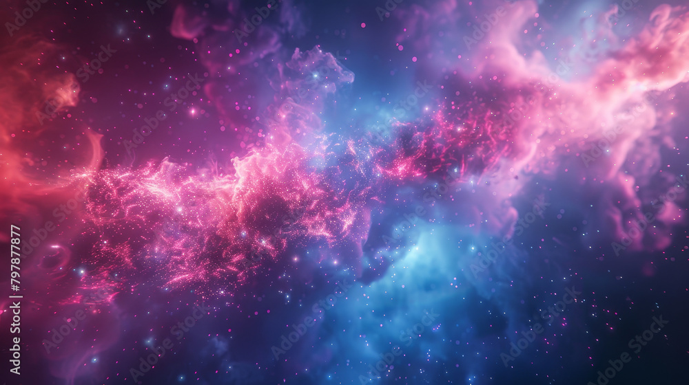 Canvas Prints A colorful galaxy with pink and blue clouds and stars