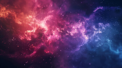 A colorful galaxy with red, blue, and purple swirls