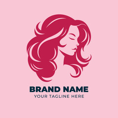 Beautiful women hair beauty fashion logo